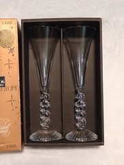 Millennium 2000 Cristal d’Arques Collectible Champagne Glasses Crystal