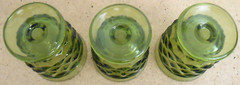 Avocado Green 3.75″ Tall Vintage Whitehall Tumblers by Colony Glass Set of 3