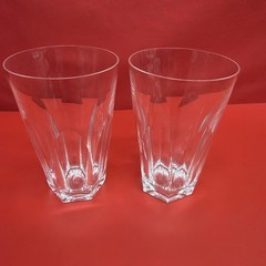 Two Vintage Waterford Crystal Sheila 12 OZ Flat Tumbler Glasses 5”-Tall