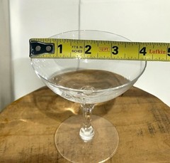 Vtg Set Of 3 Etched Rose Delicate Crystal Champagne Coupe Stemware Glasses