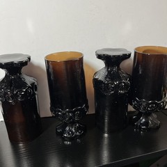 Vintage MCM Tiffin Franciscan Madeira Smoke Brown Footed Water Goblets Set of 4