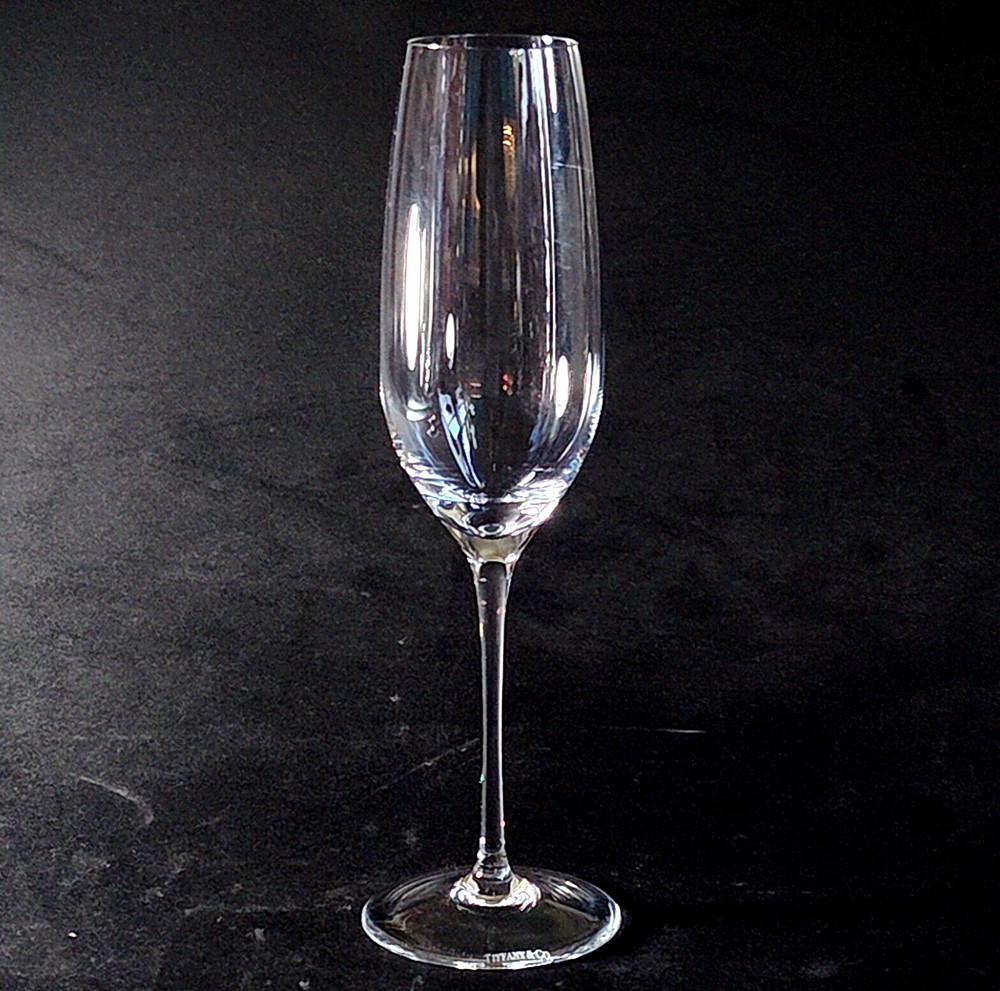 TIFFANY & CO CLASSIC U CHAMPAGNE FLUTE, Blown Lead Crystal, 9 5/8″, 10 oz, ITALY
