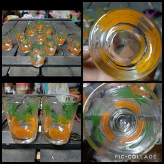 Set of 11 Vintage Federal Glass Orange Juice Glasses MCM Oranges 4oz Excellent