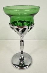 VTG 1940’s Art Deco Farber Brothers Krome Kraft Cocktail Glasses Set Of 3