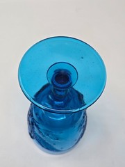 Vintage Kanawha Blue Pressed Art Glass American Eagle Goblet 6.5″ Water