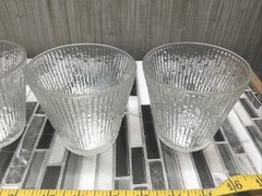 Jeannette Finlandia Cracked Ice Tree Bark Rocks Tumbler glass Vintage Set Of 4