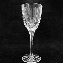 Mikasa Crystal Apollo Wine Glass Clear Cut Multi Sided Stem 7 5/8