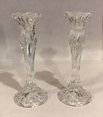 Set of 2 JG Durand Cristal Calliope Candlestick Holders
