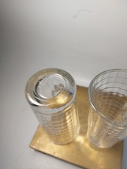 2 Vintage Turkish Pasabahce Block Optic Clear Glassware 5.25″ Juice Tumblers