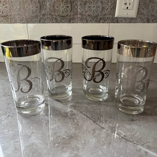 Gorgeous Vintage MCM Dorothy Thorpe Monogram “B” Highball Glasses – 4
