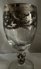 2 Vtg Goblets J Preziosi Made Italy Silver Rimmed & Silver Balls On Stem *READ*