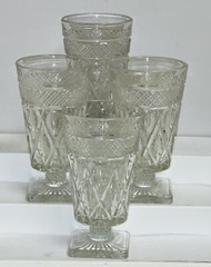 4 Imperial CAPE COD CRYSTAL 6″ – 11 oz FANCY STEM FOOTED TUMBLERS #1602