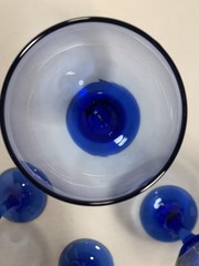 Sale Vintage Libbey Cobalt Blue Wine/Water Glasses Set Of 4 Teardrop