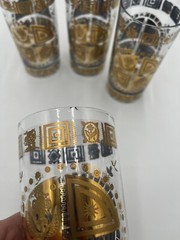 Vintage Culver Coronet 22k Gold Highball Glasses Tumbler Drinkware Cups READ!