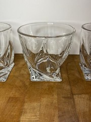 Set of 4 Mikasa Crystal «Motion» Twist Base Double Old Fashioned Glasses 3 3/4″
