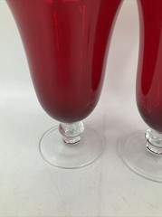 LENOX Holiday Gems Ruby Red All Purpose Wine Goblets Set of 2 6.5″ Tall EUC