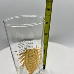Anchor Hocking PISCES SCORPIO ZODIAC GLASS Black and Gold 22k GOLD LOT OF 3