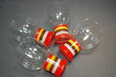 Vintage Rainbow Federal Glass 4PC Water Goblets