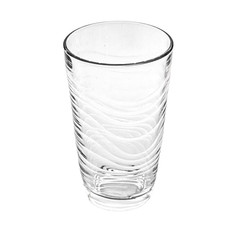6 Vintage Libbey Orbita Cooler Glasses 18oz Clear Swirl Wavy Textured Tumblers