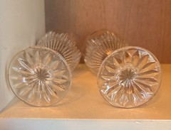 Vintage Bohemia 24% Lead Crystal Wine Glasses Set of 2 Czech Cut Glass