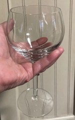 Set Of 2 Long Stem Wine Sherry Glasses 7.5” Tall 4-5 oz Cup Blown Glass Clear