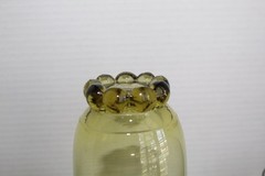 Vintage Libbey Avocado Green Drinking Glasses With Daisy Bottom. Set Of 3.