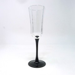 Octime Flute Domino Signature Black Flared Stem Luminarc Cristal D’Arque Duran