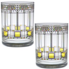 Set of 2 14oz Double Old Fashioned Glasses – Tree of Life Design, Gift Boxed