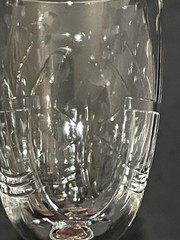 4 Etched Cordial Stemware Wavy Stem Optic Vintage 4 in Tall Footed Gift