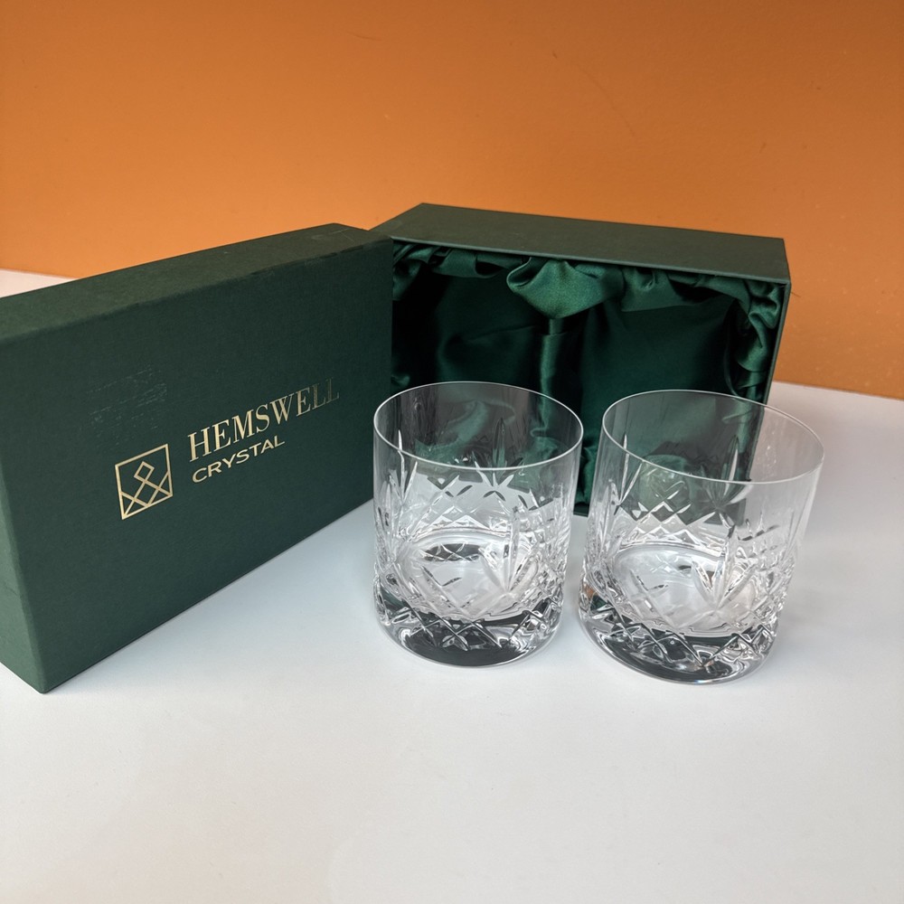 Hemswell Crystal Glasses , Set Of Two , Box Included