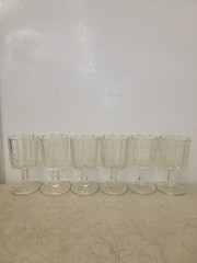 SET OF 6- EAPG KOKOMO JENKINS #507 Clear Paneled Grape WATER GOBLET Glass 1904