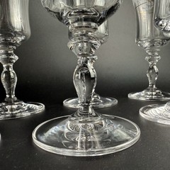 Set of 6 Mikasa Antique Lace Water Goblets 8″ Tall Gold Trim Etched Floral