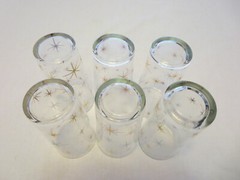 Set of 6 Vintage Retro 6″ Atomic Starburst Iced Teas, Coolers or Tumblers