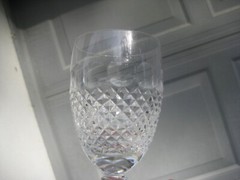 Set of 3 High Quality Cut Crystal Wine Glasses 5 3/4″H