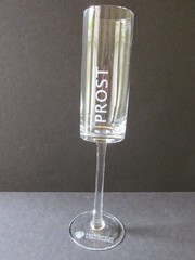 Set of 5 Unique Long Stem Square Champagne Flutes w/Etched CHEERS in 5 Languages