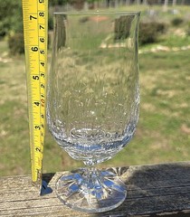 6 Vtg Fine Crystal Water Goblets TIFFIN FRANCISCAN ONDINE Iced Tea Glasses RARE