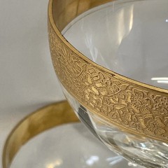4 Tiffin Franciscan Melrose Champagne Margarhitta Glasses Gold Encrusted Rim