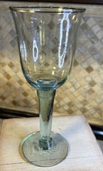 Vintage Set of 3 Sea Green Verde Hand-Blown Bell Shape Wine Goblets Mexico