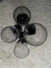 Set Of 3 Mikasa Alexandra Wine Glasses & 1 Alexandra Black Stem Goblet