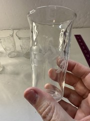 VTG Etched Design Juice Glasses Set Of 5