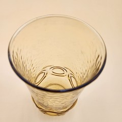 1970s Anchor Hocking Heritage Hill Honey Gold Amber Tumbler 6.75” 24 oz.