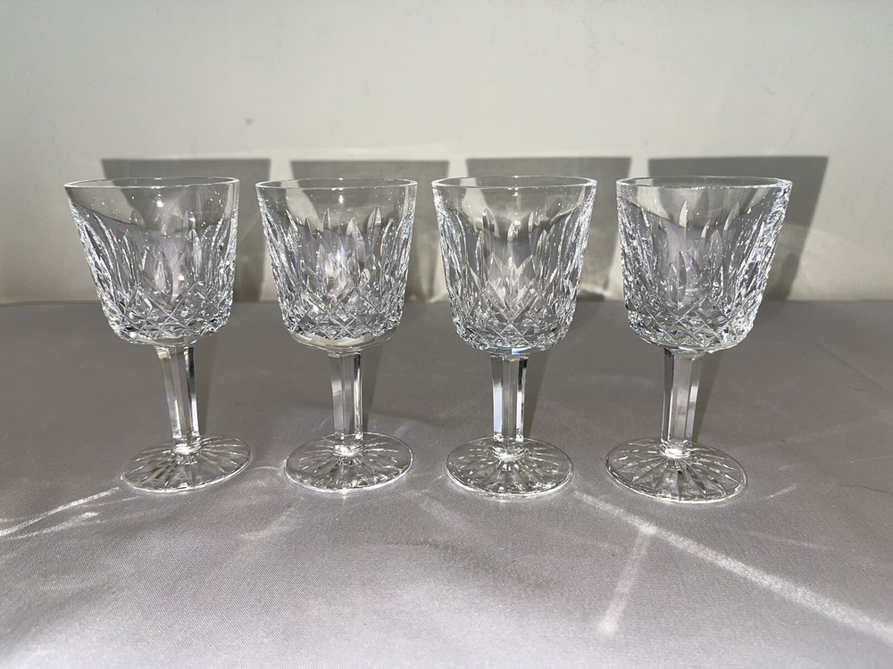 Set of 4 WATERFORD CRYSTAL Lismore Small Liqueur Cocktail/Cordial Glasses