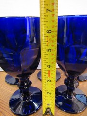 VINTAGE SET OF 6 LIBBEY GIBRALTER DURA-TUFF COBALT BLUE WATER GOBLET (EZS002718)