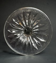 Vintage Clear Champagne Coupe Glass Optic Paneled 4 3/4″ Star Burst design