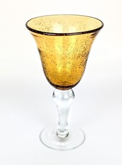 Artland Iris Amber /Yellow Wine Goblet/Glass Hand Blown 14 oz [Replacement]