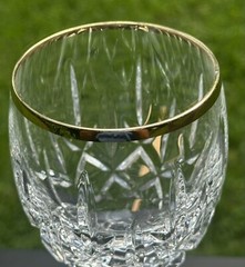 Gorham «Lady Anne Gold» Crystal Wine Glass with Gold Rim EUC 6 7/8″ 8 oz.