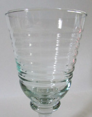Libbey Glass 4 Vtg Sirrus Spanish Green Tinted Ribbed 7-3/8″ Water Goblets