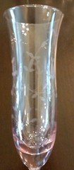 Set of 6 Vintage Lenox HEATHER Pink Floral Etched 11” Crystal Champagne Flutes
