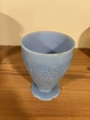 Depression Delphite Blue Cherry Blossom Jeannette 9 Oz Footed Tumbler Exc Cond