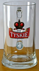 Tyskie Beer Krosno Pilsner Pint Glass Barware Poland ~ 32 Fl Oz, 1L